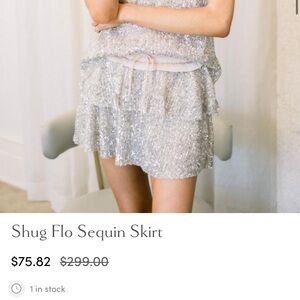 SHUG XS MINI RUFFLE SEQUIN SKIRT